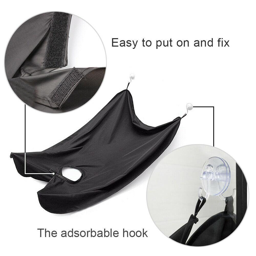 Black Beard Apron Hair Clippings Catcher Grooming Bib Black Beard Apron Hair Clippings Catcher Grooming Bib